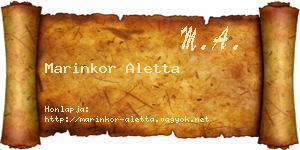 Marinkor Aletta névjegykártya
